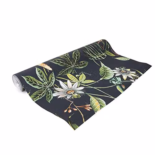 Superfresco Easy Adilah Dark Tropical Floral Animal Wallpaper in Black and Grey – 4