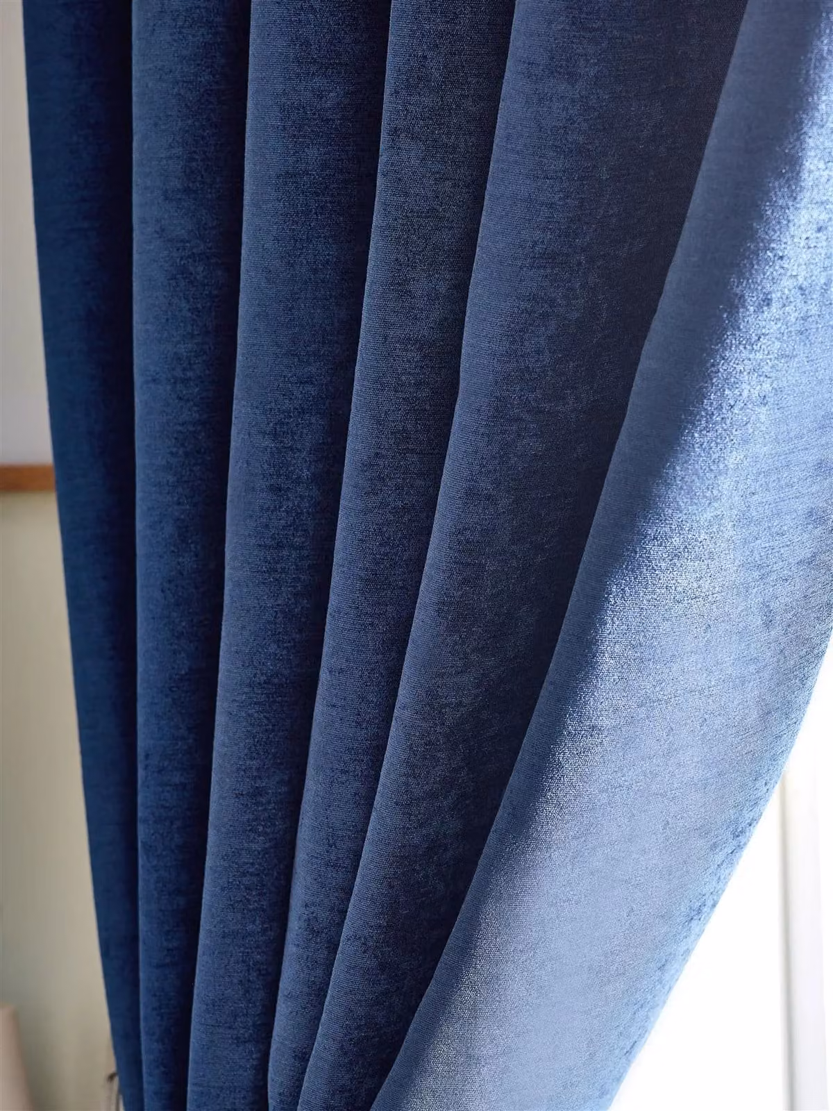 Luxury Living Blue Chenille Blackout Pencil Pleat Top Curtains, Width: 117 cm, Drop: 106 cm – 4