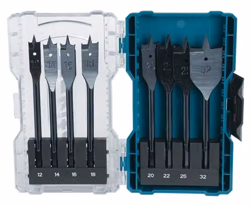 Makita 8 Piece Wood Drill Flat Bit Set – 1