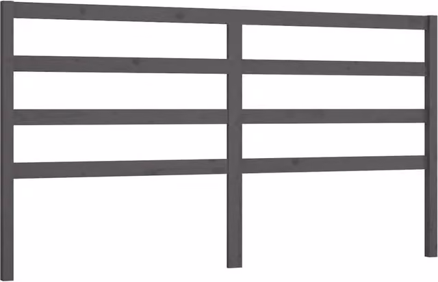 Berkfield Home Grey Rustic Solid Pine Wood Bed Headboard W: 206 cm, D: 4 cm, H: 100 cm