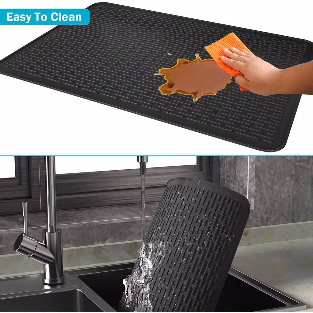 FLAVORA Black Heat Resistant Silicone Countertop Mat, W: 71 cm, D: 50 cm – 2