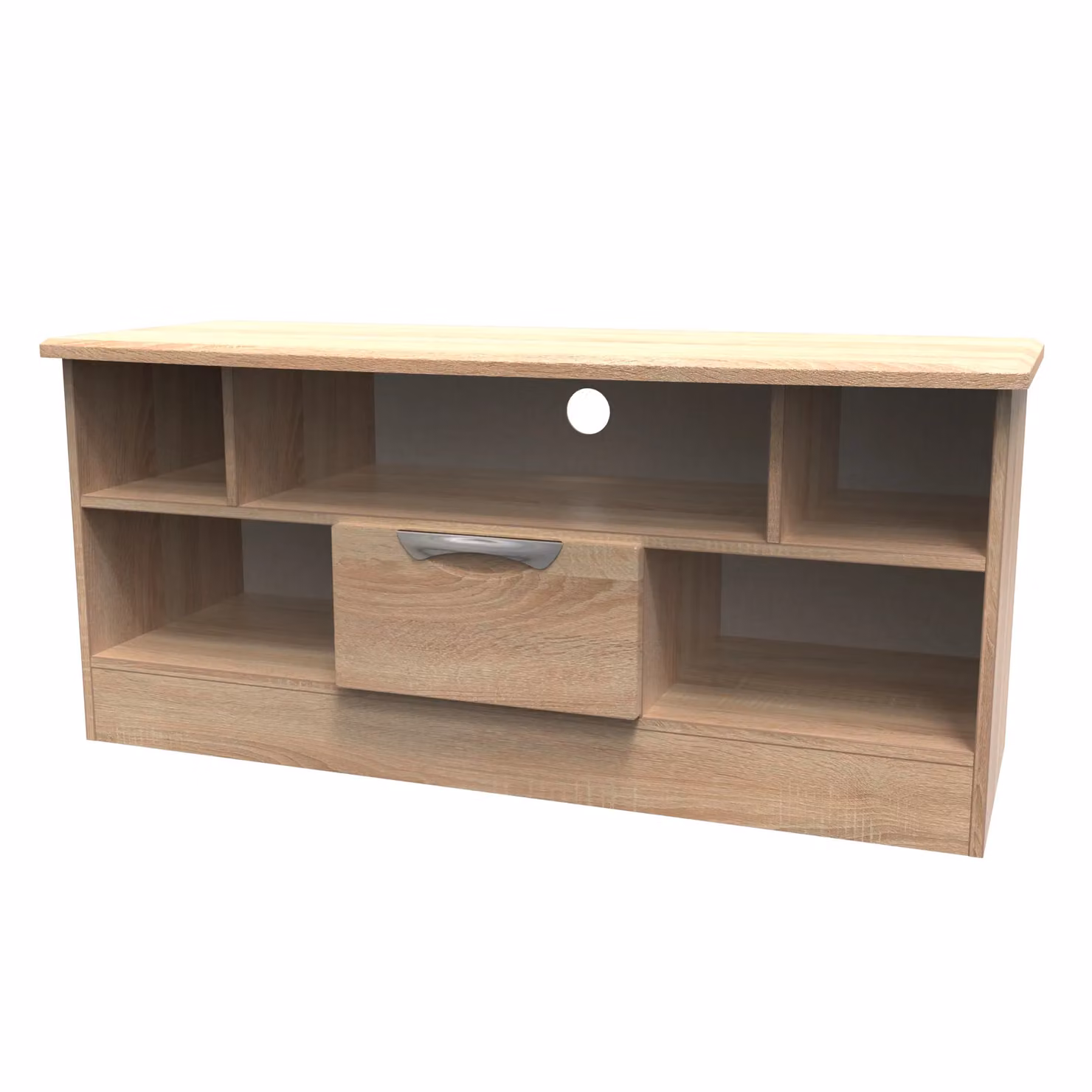 2 U Holborn Ready Assembled 1 Drawer TV and Media Unit in Light Oak – 2
