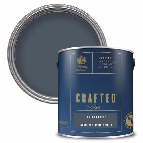 Crown Printworks Matt Emulsion Water Based Paint in Dark Ink Blue, 2.5L – 1