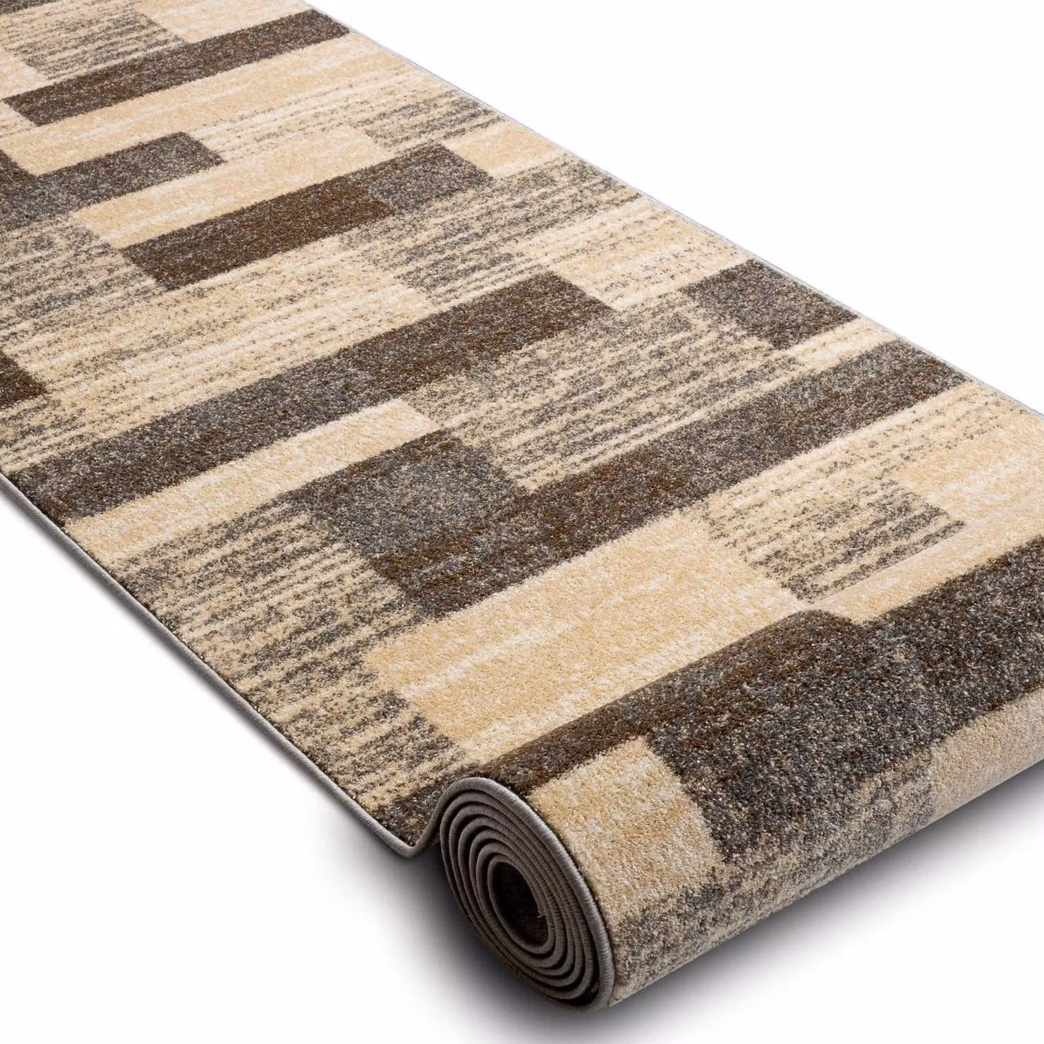 RugsX Karmel Deski Grey Abstract Modern Runner, W: 120 cm, L: 390 cm – 2