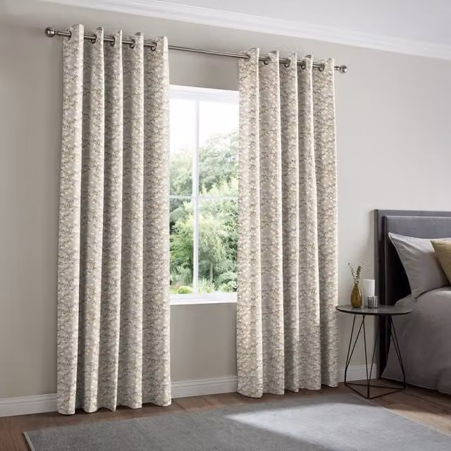 Terrys Jett Made to Measure Blackout Floral Fabric Panel Curtain in Orange