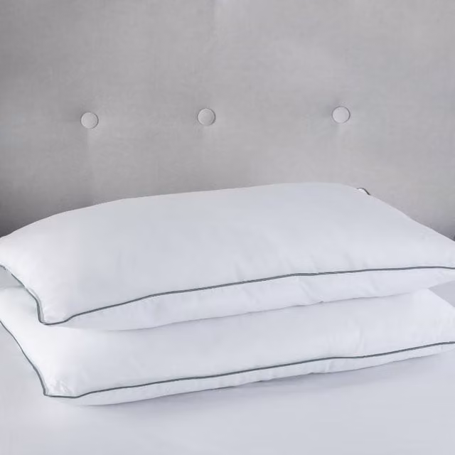 Snug City Luxury Duck Feather and Down Pillow Pair with 100% Cotton Cover in White – 1