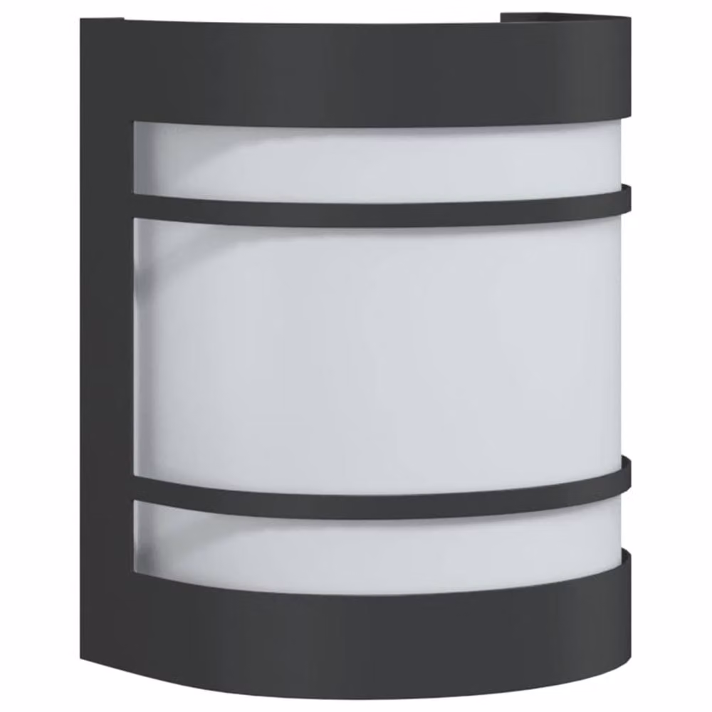 Berkfield Home Modern Black Stainless Steel and Glass Outdoor Wall Light for Garden – 2