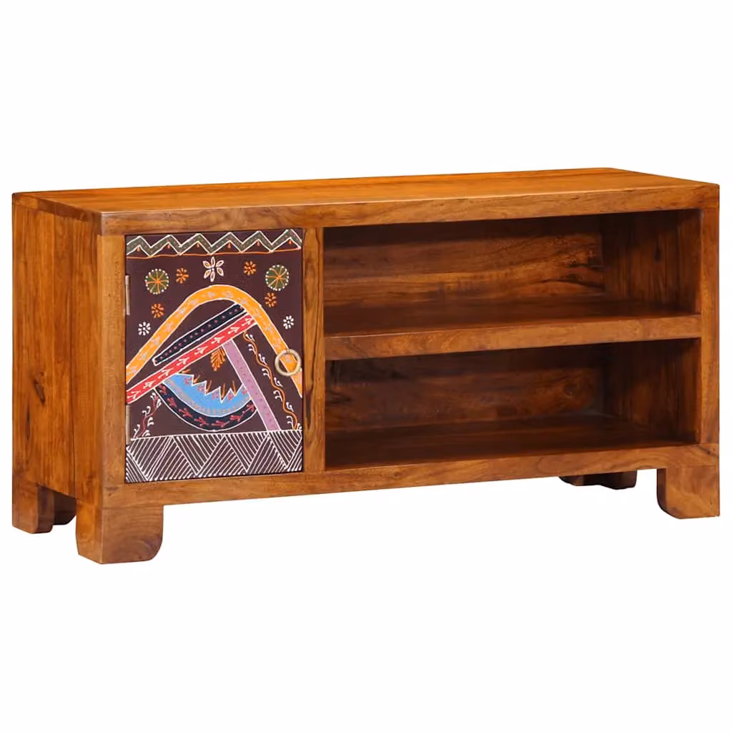 Berkfield Home Multicolour Solid Acacia Wood TV Cabinet W/D/H: 90 x 30 x 45 cm – 2