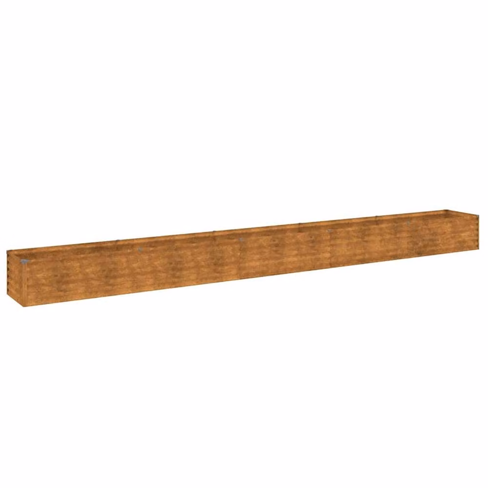 Berkfield Home Garden Corten Steel Raised Bed in Brown, W/D/H: 482 x 50 x 36 cm – 3