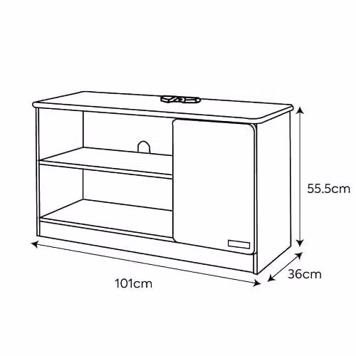 X Rocker Carbon-Tek LED TV Media Unit with Storage, Grey and Red – 4