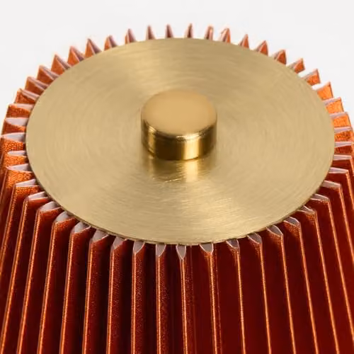 OHS Rechargeable USB Cordless LED Table Lamp in Burnt Orange and Rust with Gold/Brass Accents – 7