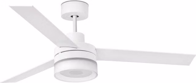 Faro Ice LED Bluetooth Ceiling Fan in White and Wood with Remote Control