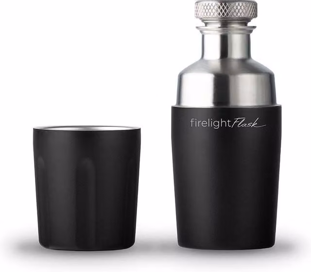 High Camp Firelight 375 Flask, Black, 375ml Vacuum Insulated Stainless Steel Whiskey Flask – 1