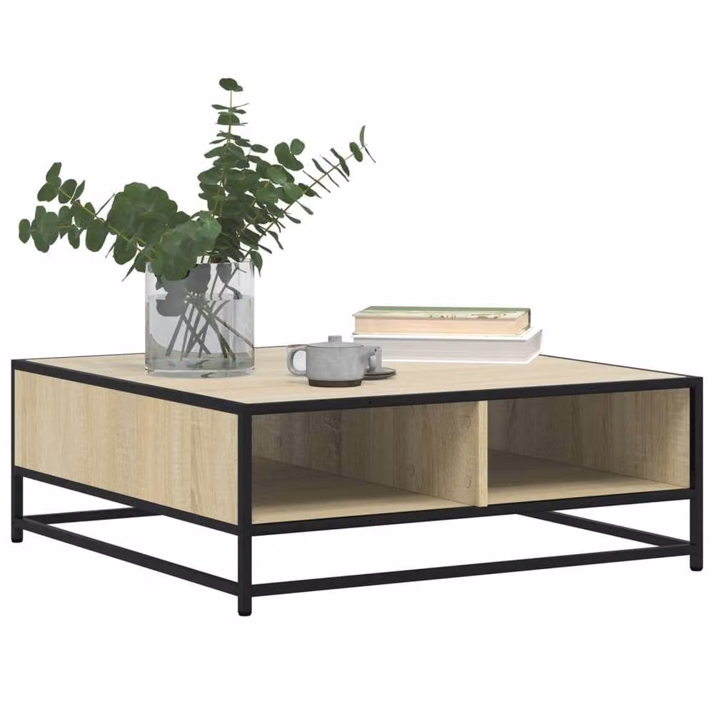 Berkfield Home Sonoma Oak Coffee Table in Beige, W/D/H: 80 x 80 x 30 cm – 3