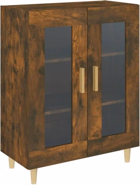 Berkfield Home Smoked Oak Sideboard in Brown, W/D/H: 69.5 x 34 x 90 cm