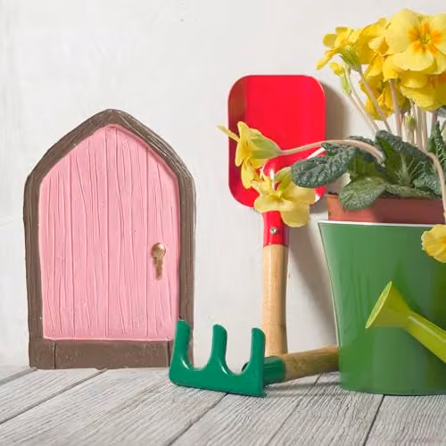 VFM PMS Pink Fairy Sized Door and Window Miniature Set for Enchanted Gnome Gardens and Christmas Elf Scenes – 4