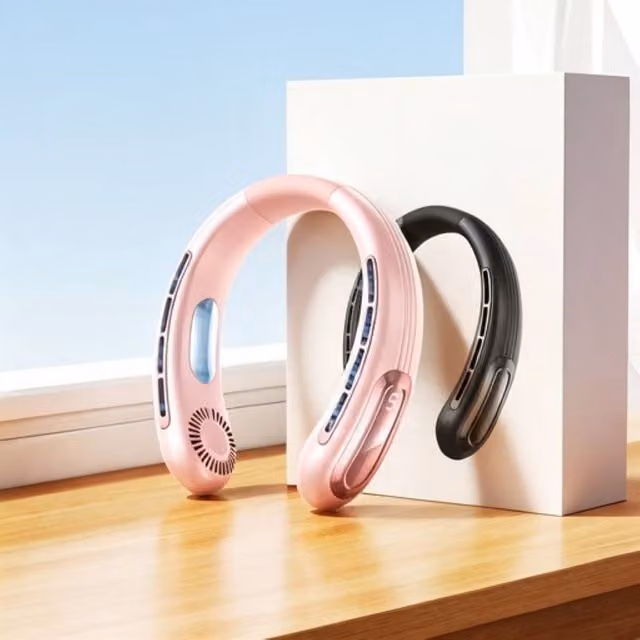 Quipulse Silent Neck-worn Turbo Fan in Pink