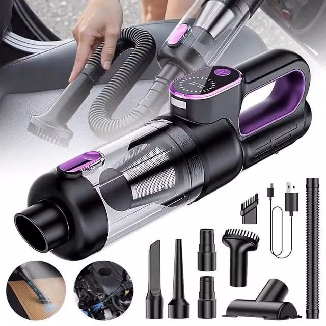 VOGREX Cordless Handheld Stick Vacuum Cleaner with HEPA Filter and LED Headlight for Pet Hair, Black – 1
