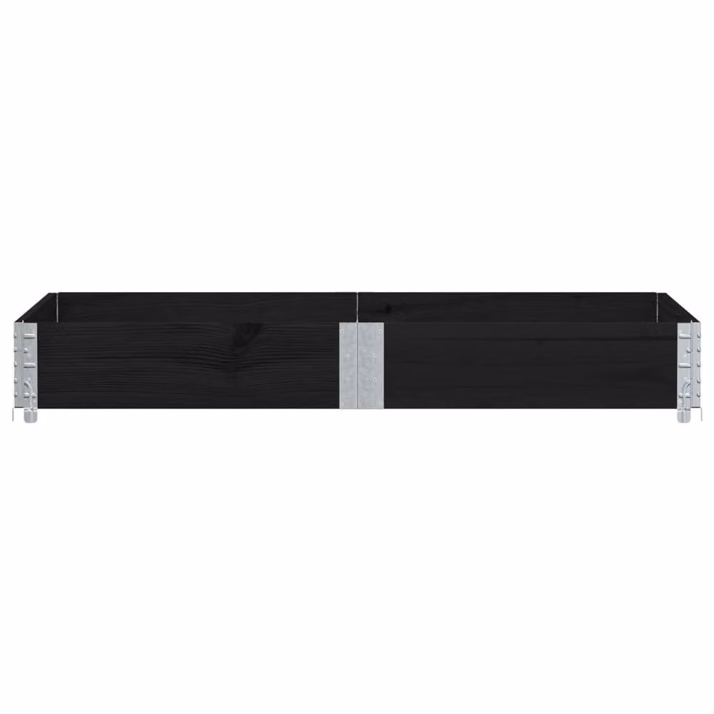 Berkfield Black Wooden Raised Bed Planter with Galvanised Steel – 3