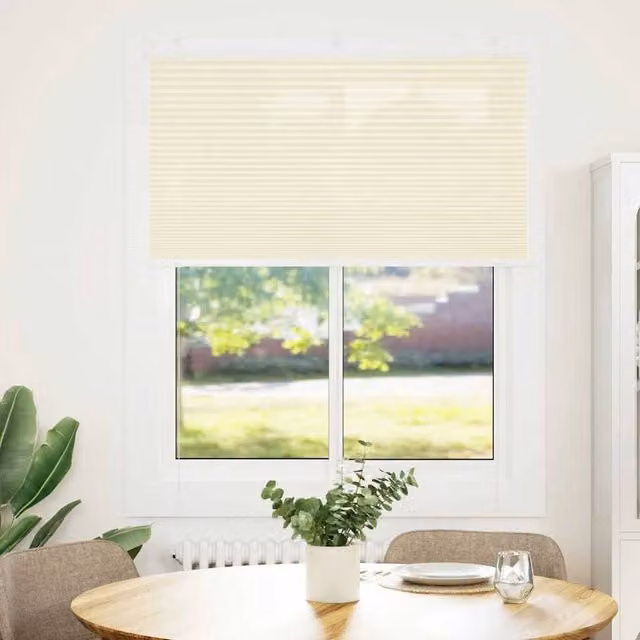 Berkfield Home Single Pleat Corded Blind in Beige Polyester, W: 105 cm, H: 150 cm