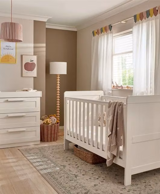 Mamas & Papas Atlas 2 Piece Small Cotbed Set with Dresser Changer in Stone