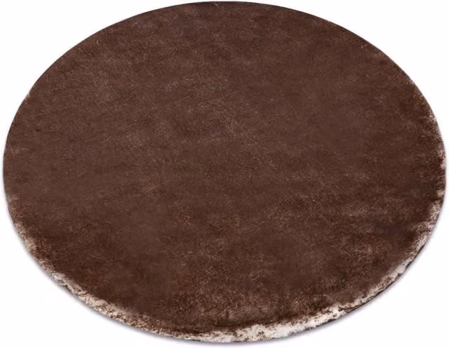 RugsX Lapin Round Faux Fur Rug in Brown, Diameter: 100 cm – 1