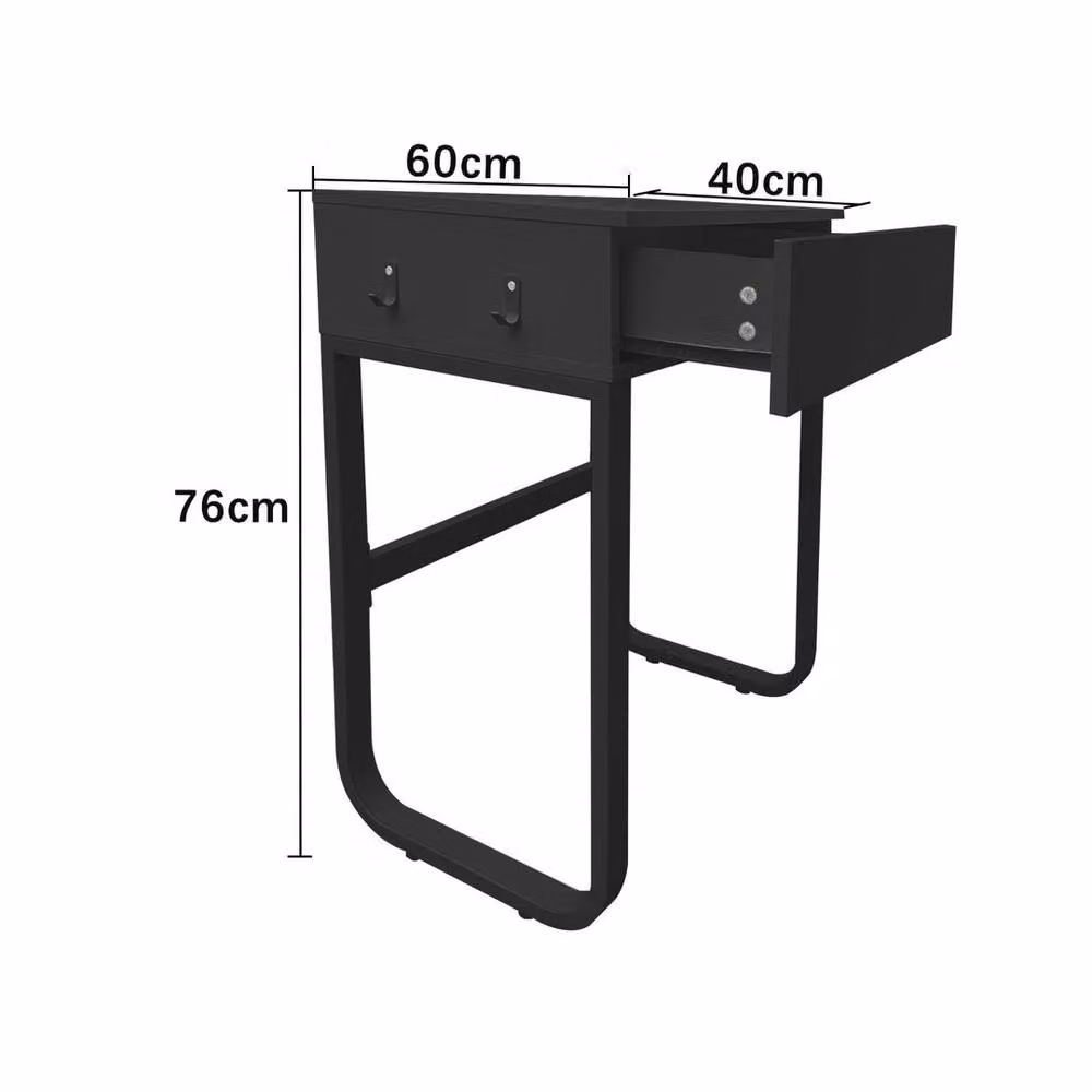 KORVIXA Black Modern Corner Desk with Sled Base, W/D/H: 120 x 60 x 76 cm – 2