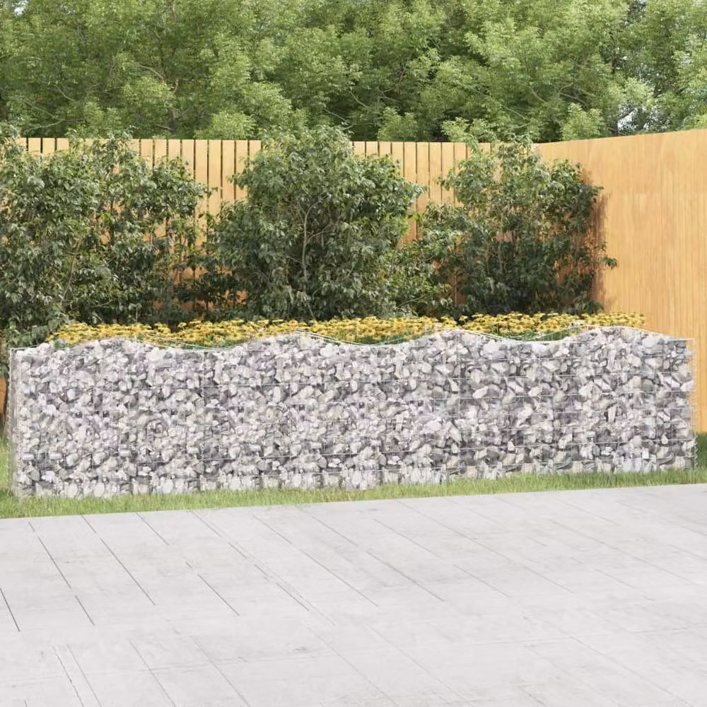 Berkfield Home Arched Gabion Raised Bed in Silver Galvanised Steel, W: 400 cm, D: 50 cm, H: 100 cm – 2