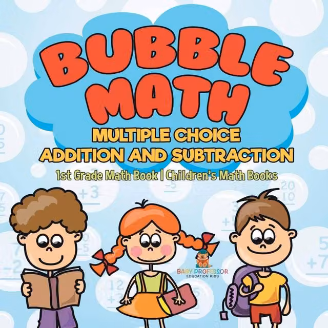 Baby Professor Bubble Math Multiple Choice Addition and Subtraction for 1st Grade, Multicolour Paper Educational Set