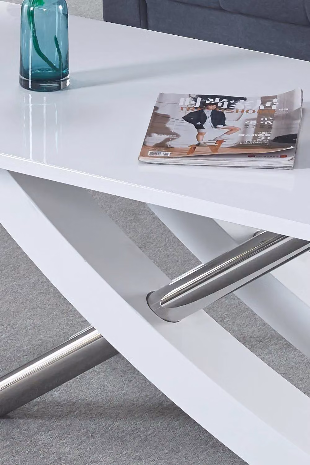 Modernique MDF Gloss Finish Side End Table in White, W/D/H: 55 x 55 x 48 cm – 2