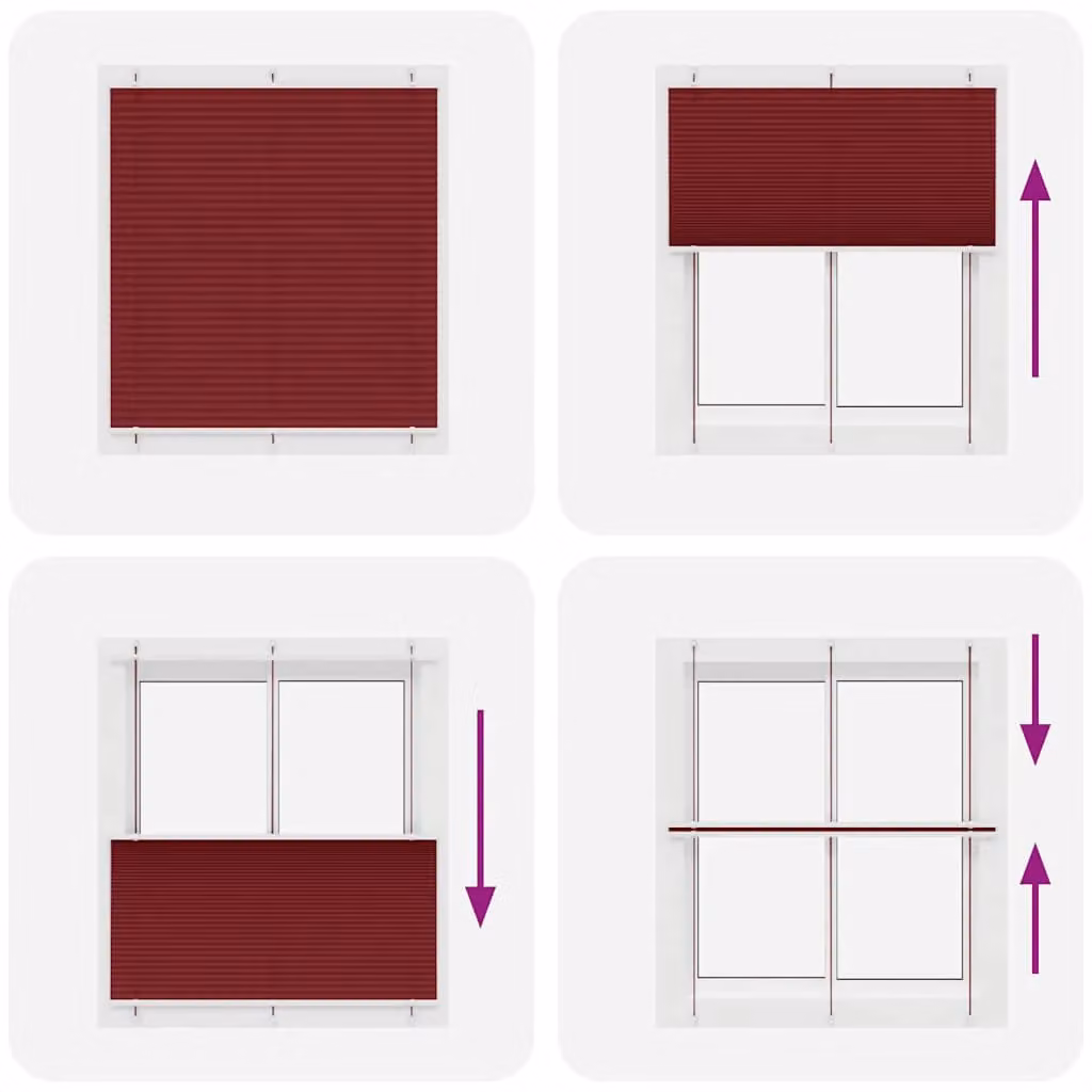 Berkfield Home Single Pleat Corded Blind in Bordeaux Red, W: 120 cm, H: 150 cm – 4