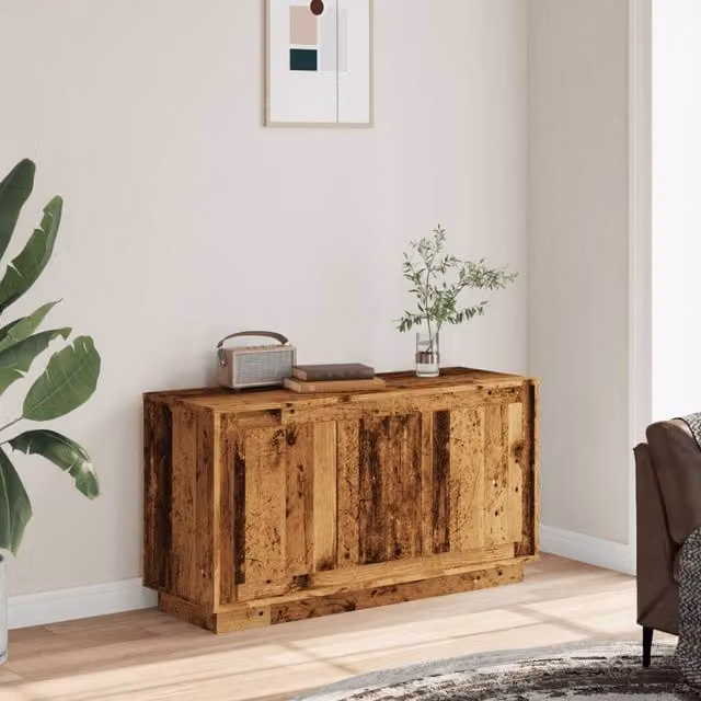 Berkfield Home Classic Sideboard in Old Wood Brown, W/D/H: 102 x 35 x 55 cm