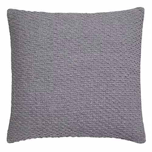 Drift Home Hayden 100% Recycled Cotton Square Cushion Cover in Grey, W/D/H: 43 x 43 x 43 cm – 1