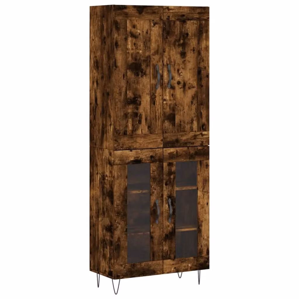 Berkfield Home Smoked Oak Highboard in Brown, W: 69.5 cm, D: 34 cm, H: 180 cm – 2