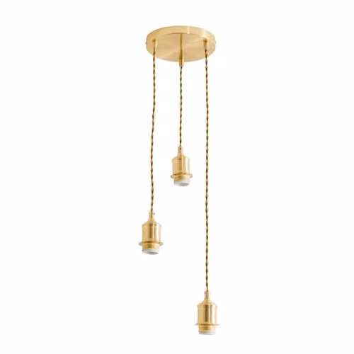 ValueLights Shaw Cluster Drop 3 Way Adjustable Pendant Ceiling Light in Gold, Brass, Chrome or Black