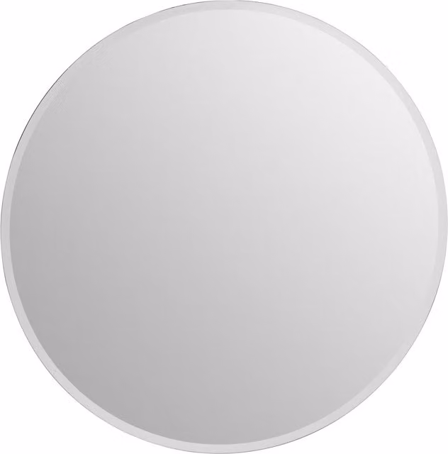 Orsina Sana Small Round Minimalist Glass Wall Mirror in Transparent