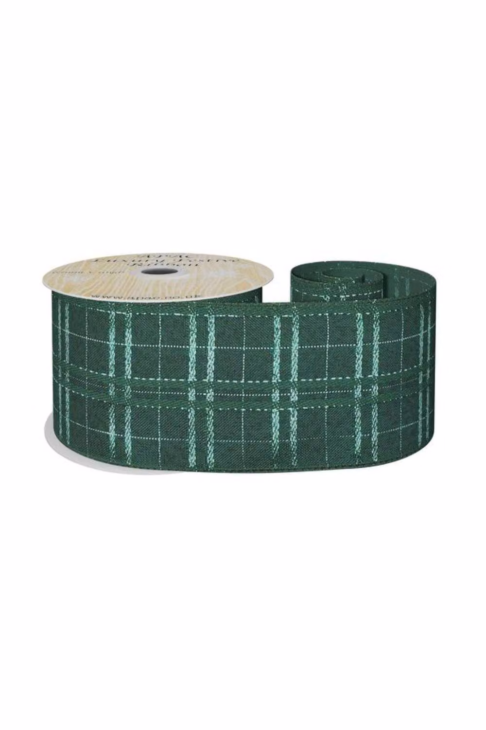 KDMD Green Wired Ribbon with Metallic Check Details, Width: 6.3 cm, Length: 10 yards – 2