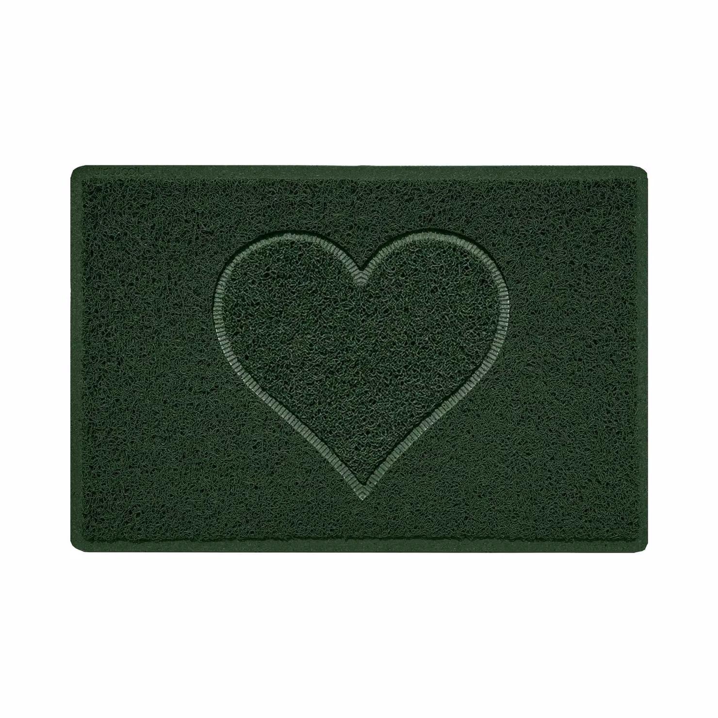 Nicoman Green Embossed PVC Spaghetti Pressed Heart Doormat, W: 60 cm, D: 40 cm – 2