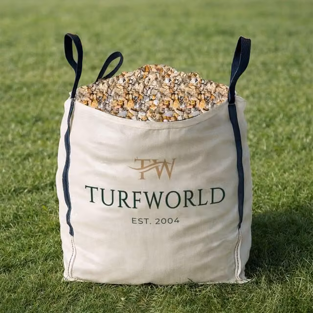 TurfWorld 20mm Golden Decorative Gravel, 850kg Bulk Bag, Gold and Brown