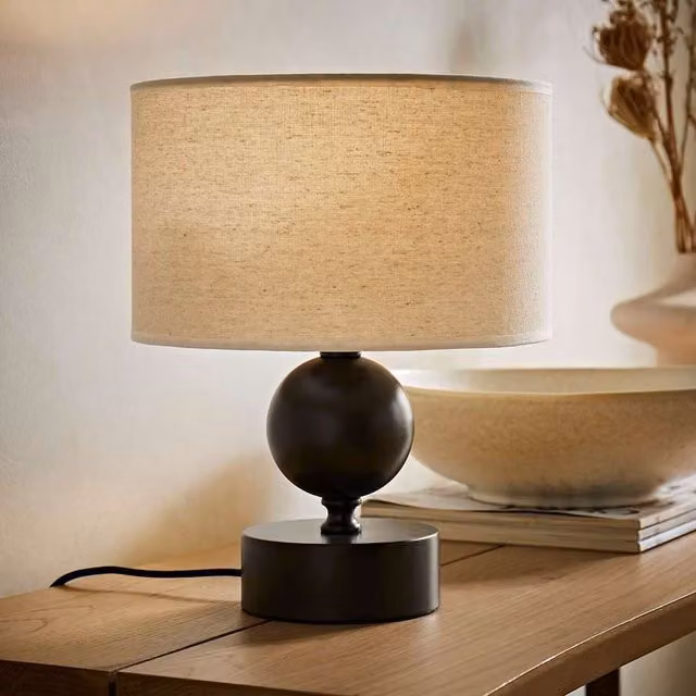 ValueLights Anthony Candlestick Table Lamp with Beige Fabric Shade