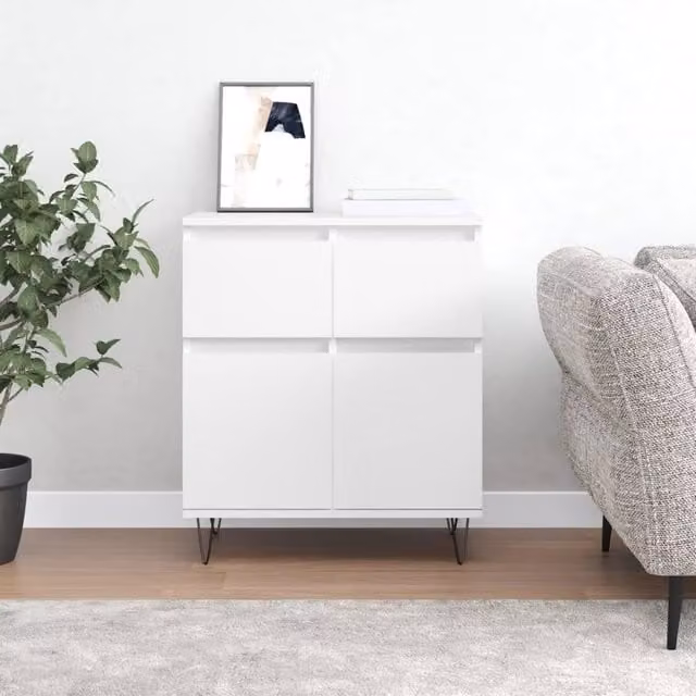 Berkfield Home Classic White Matt Sideboard, W/D/H: 60 x 35 x 70 cm