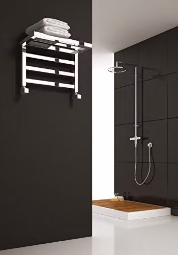 Bathroom Kingdom Elvina Chrome Heated Towel Rail, Silver, H: 50.0 cm, W: 35.0 cm, D: 30.0 cm – 2