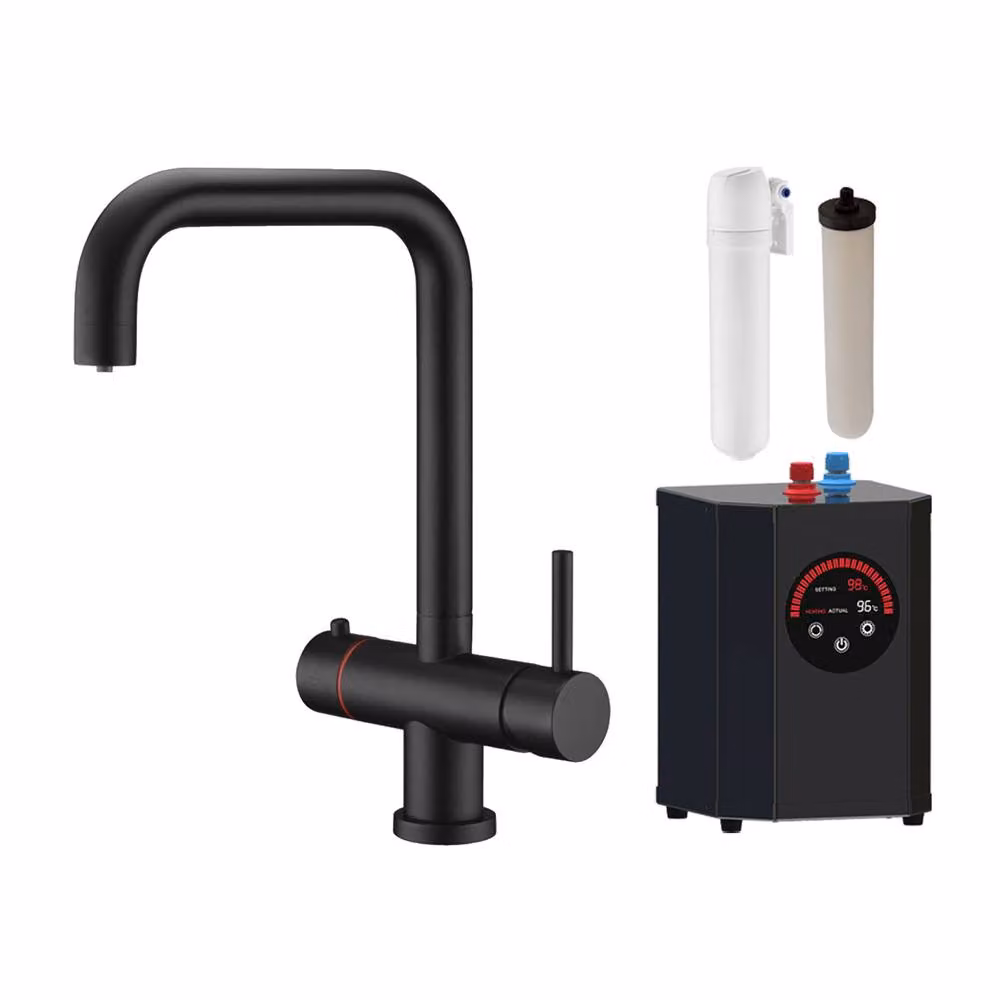 Nes Home 3 in 1 Single Lever Boiling Water Kitchen Tap Set in Matte Black – 3