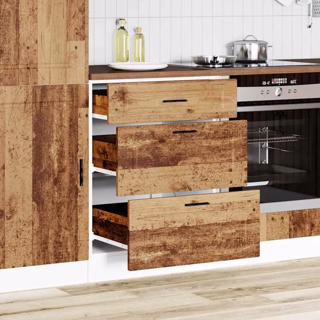Berkfield Home Porto Old Wood Kitchen Base Cabinet in Brown – 2