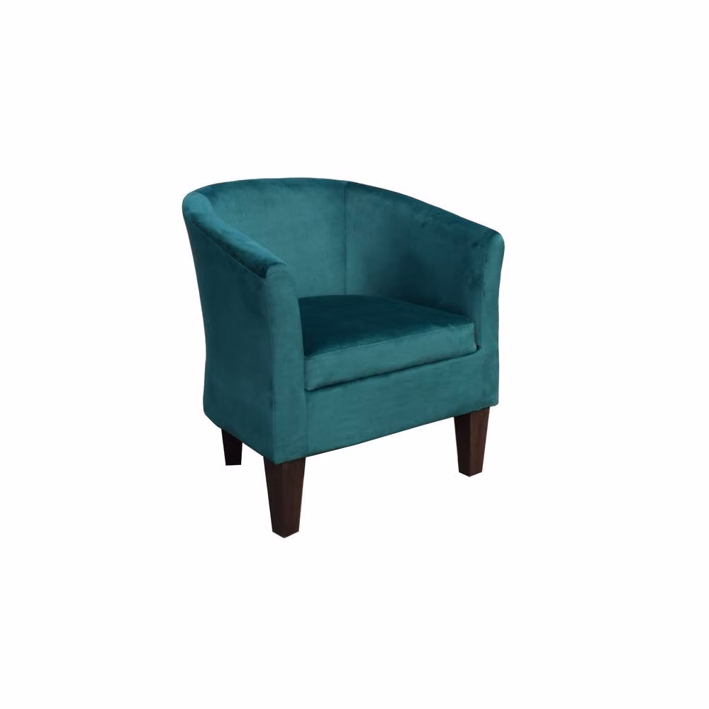 Comfy Living Ltd Modern Brushed Velvet Tub Chair with Armrests and Solid Wood Frame in Green – 2