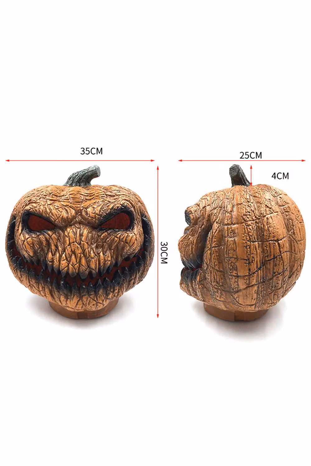 H&O Direct Halloween LED Light Up Spooky Pumpkin Decoration in Brown – 2