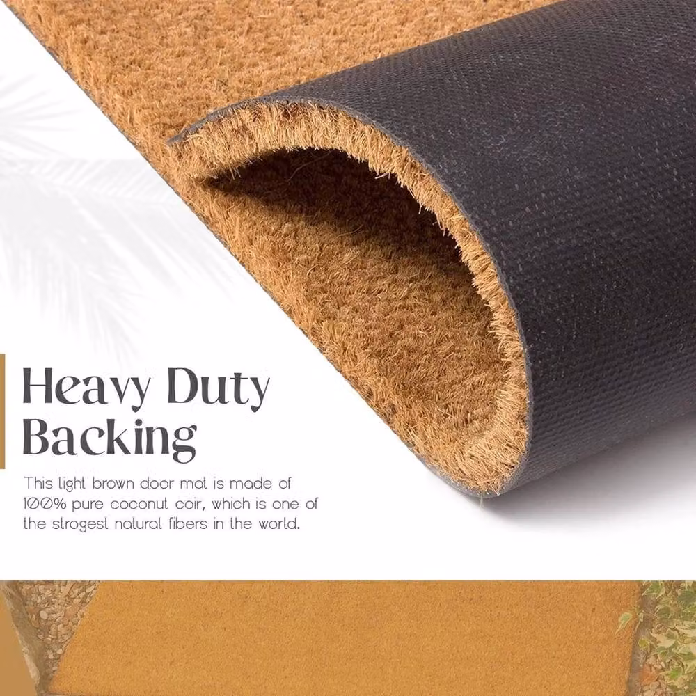 NESTLUNE Natural Coconut Coir Entrance Door Mat, Brown, W: 100 cm, D: 130 cm – 5