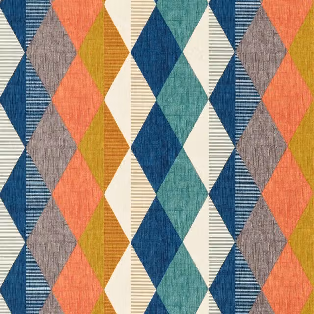 Clarke & Clarke Denver Multicolour Striped Cotton Fabric Panel