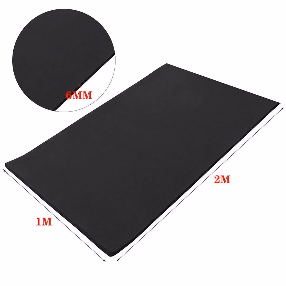 FLAVORA Black Self-adhesive Acoustic Soundproofing Fire Proof Rubber Foam, 6mm Thickness – 2