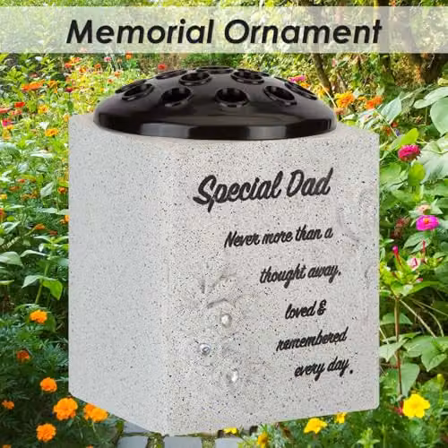 VFM e-Store Memorial Flower Pot Ornament, Grey, W/D/H: 14 x 13.5 x 13.5 cm – 3